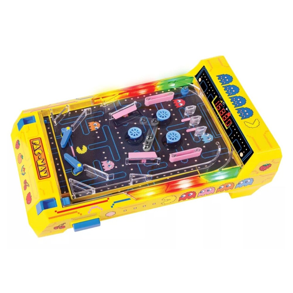 Pac-Man Electronic Light & Sound Arcade Pinball Ed. Tabletop/Desktop Game NIB